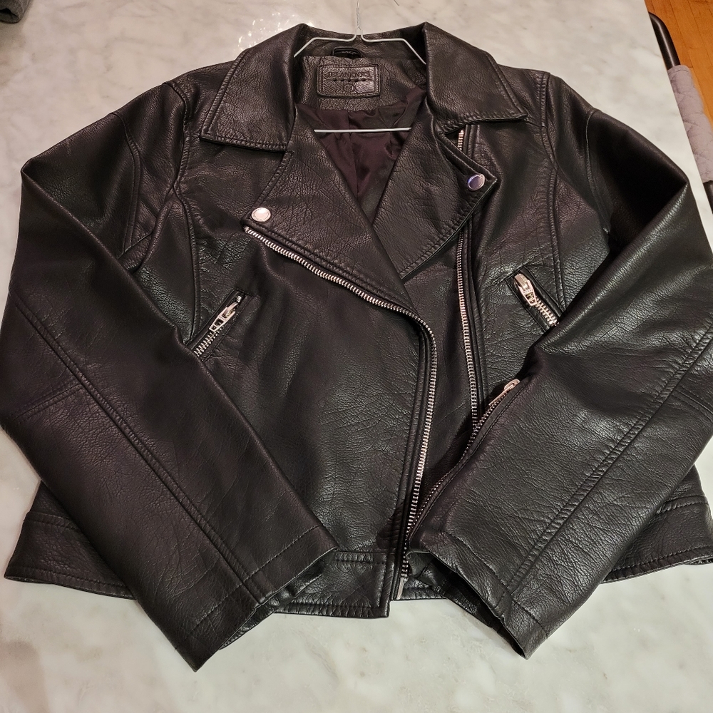 Blank NYC Black Faux Leather Moto Medium